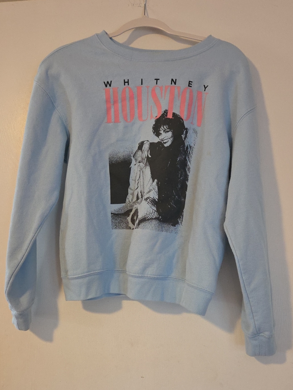 Whitney Houston Graphic Crewneck Sweatshirt - Light Blue